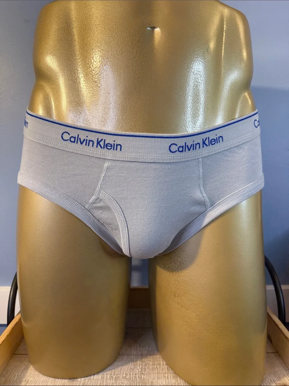 Calvin Klein Grey Cotton Briefs Large